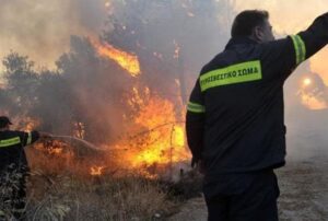 Ζάκυνθος: Μεγάλη πυρκαγιά σε δασική έκταση στις Μαριές