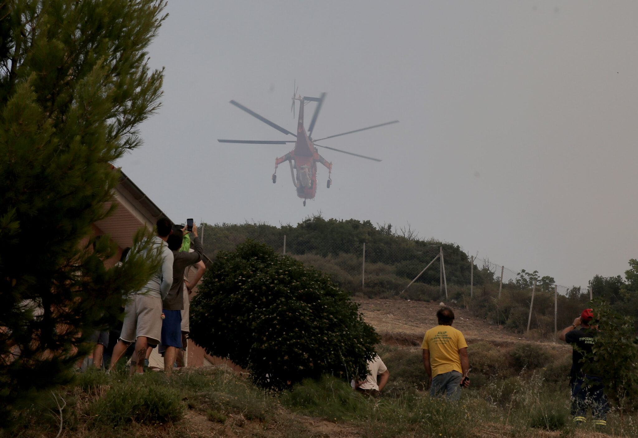 Μάχη με τις φλόγες στην Ανατολική Αττική (ΦΩΤΟ)