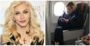 Madonna: Απεριποίητη και στριμωγμένη στην οικονομική θέση αεροπλάνου(ΦΩΤΟ)