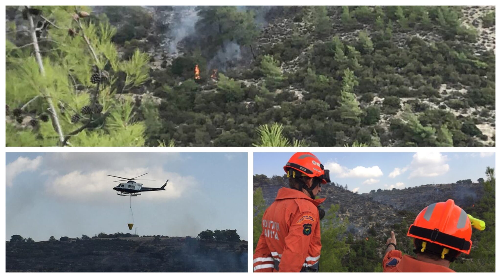 Πολύωρη μάχη με τις φλόγες για την πυρκαγιά στη Λόφου (ΦΩΤΟ)