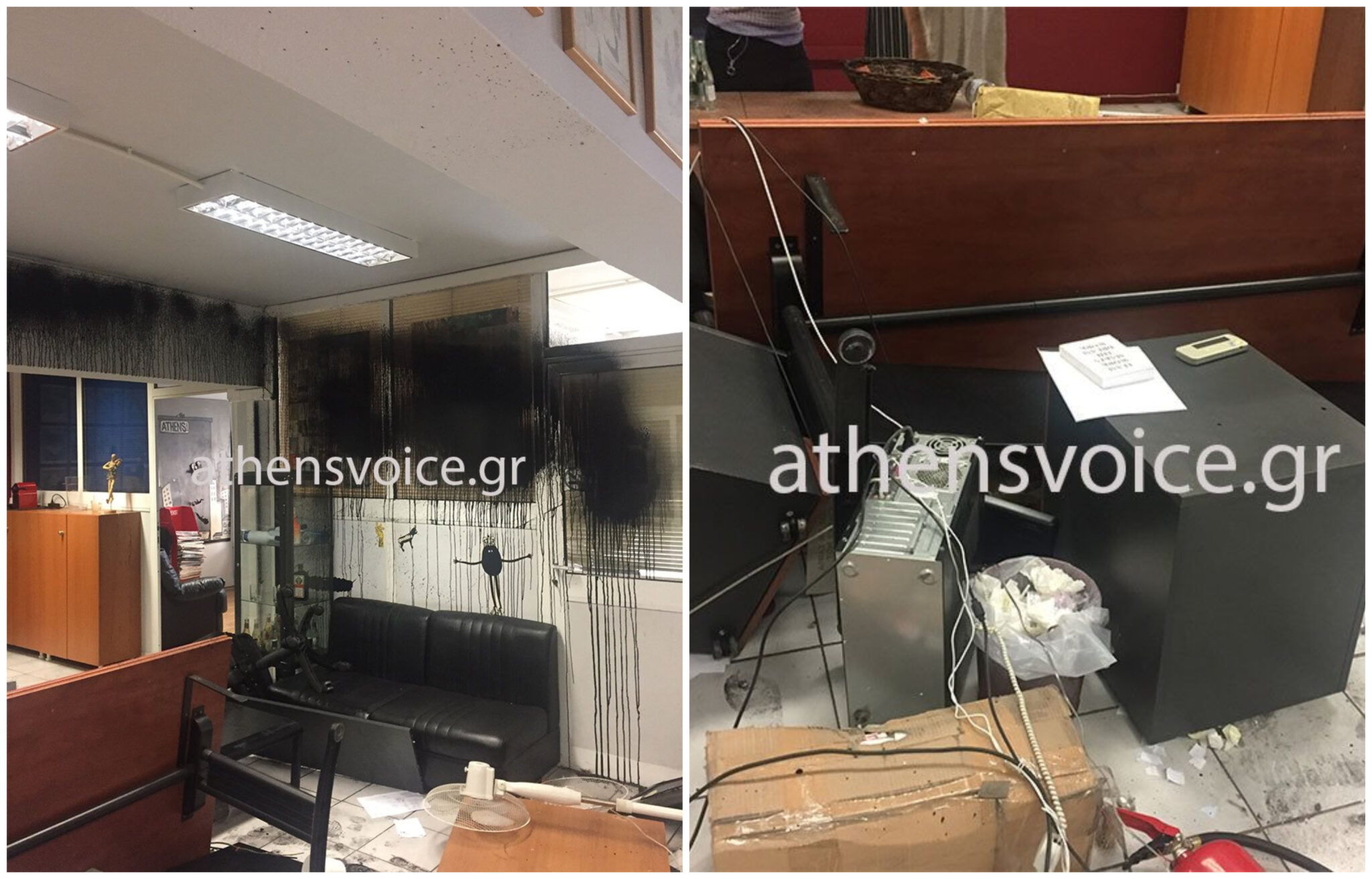 Επίθεση στα γραφεία της AthensVoice από τον Ρουβίκωνα (ΒΙΝΤΕΟ)