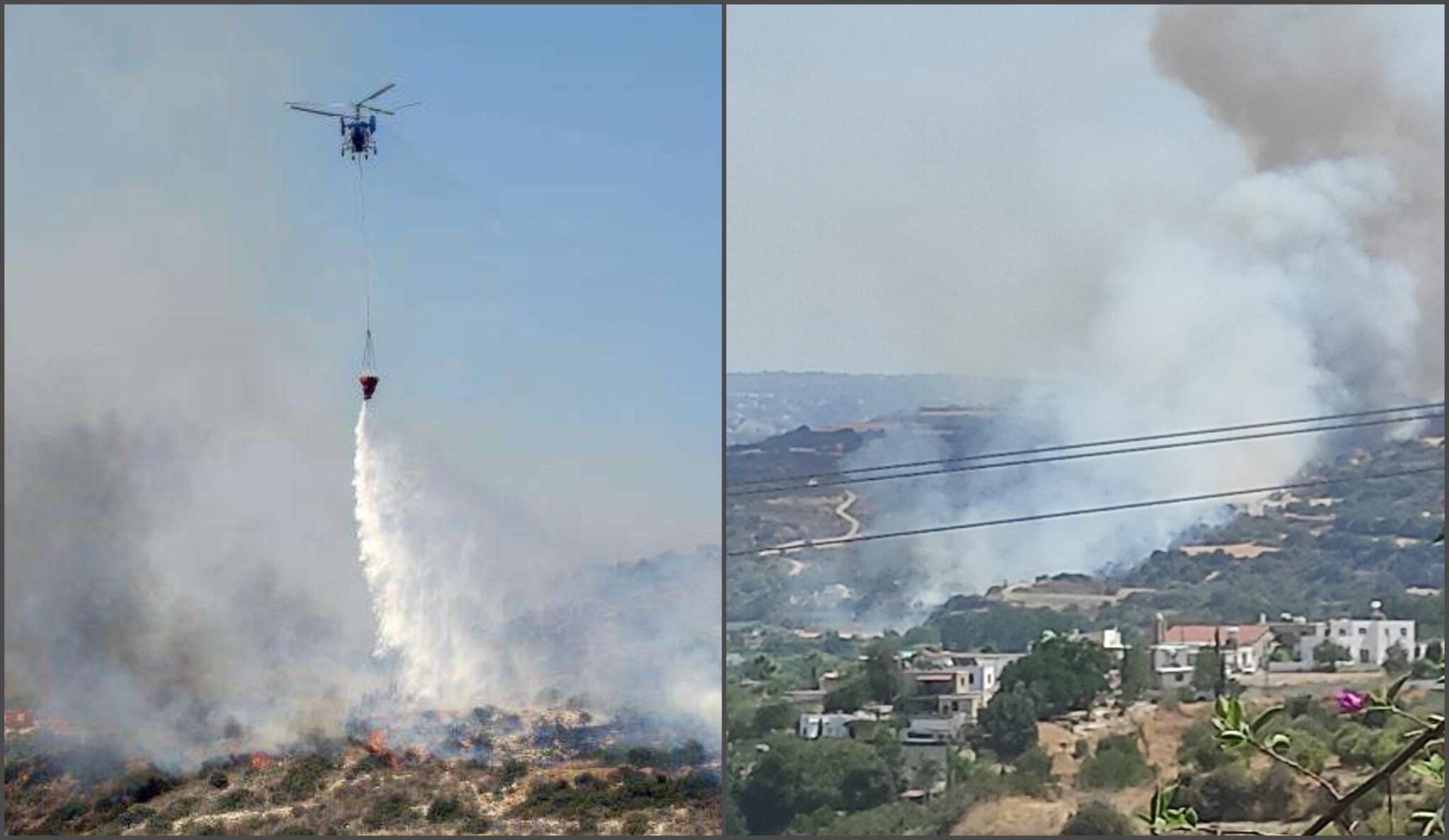 Εκτός ελέγχου η πυρκαγιά μεταξύ Σκούλλι και Φράκτη της Ευρέτου (ΦΩΤΟ)