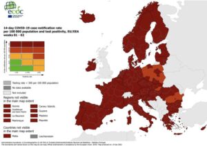 Τη ραγδαία αύξηση κρουσμάτων αποτυπώνει ο νέος "χάρτης" του ECDC