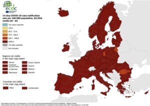 Νέος "χάρτης" από τον ECDC: Στο βαθύ κόκκινο ολόκληρη η Ευρώπη