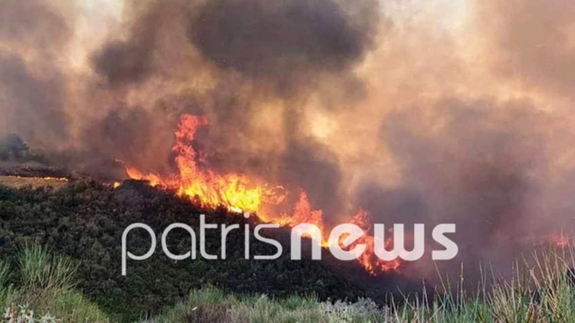 Έφτασε στα σπίτια η φωτιά στα Άγναντα Ηλείας, τρεις πυροσβέστες τραυματίστηκαν