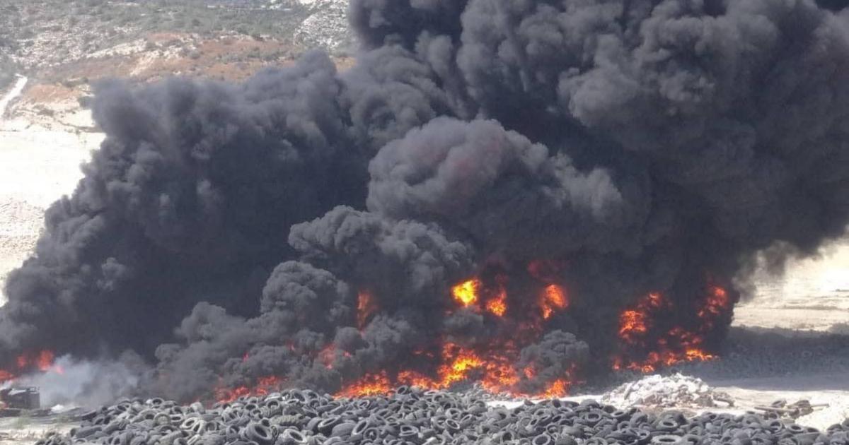 Καμία τοξική ουσία στην ατμόσφαιρα μετά την φωτιά σε ελαστικά στο Μαρί