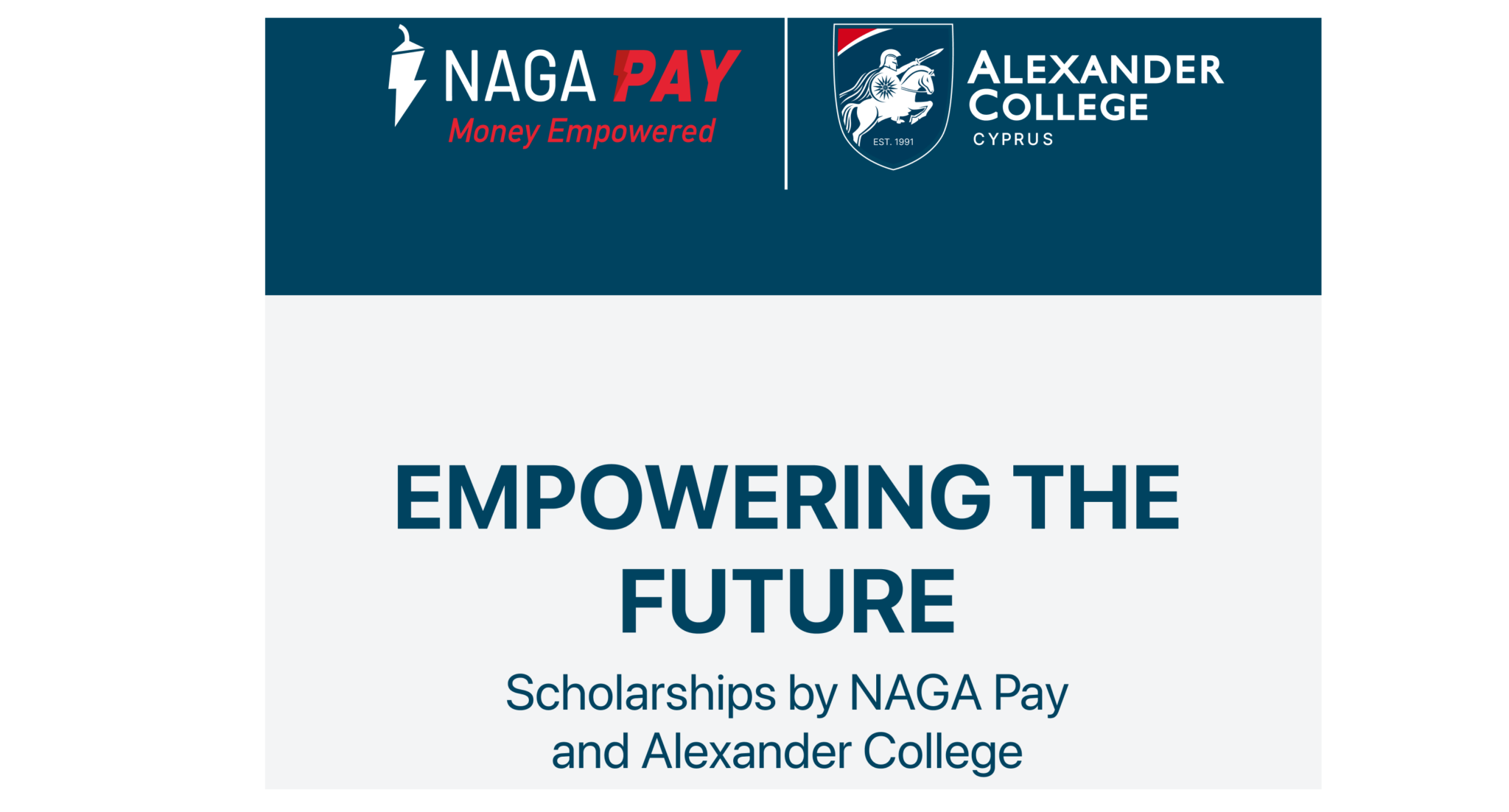 Ακαδημαϊκές υποτροφίες από τη NAGA Pay και το Alexander College