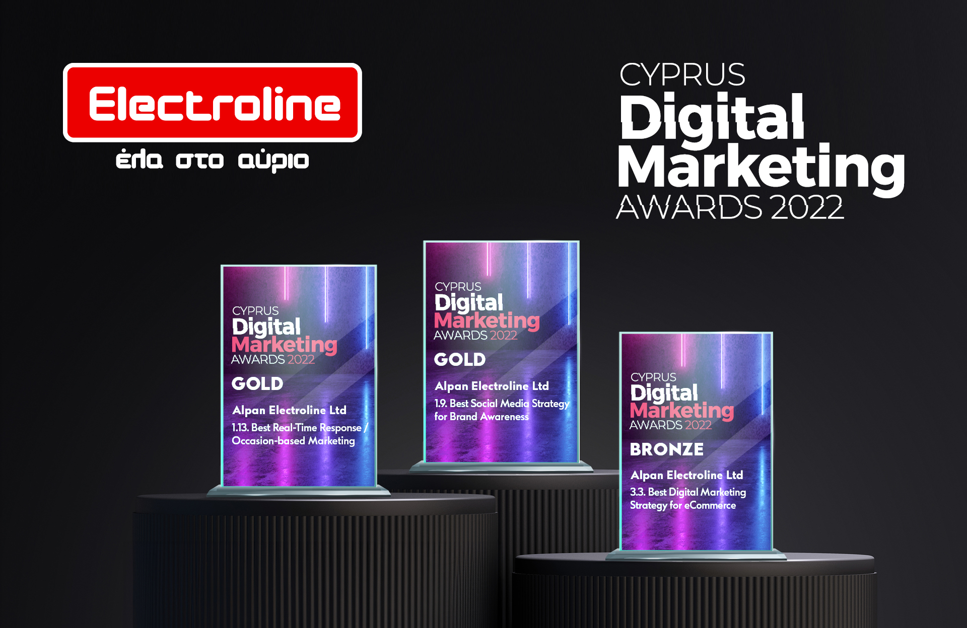 H Alpan Electroline Ltd απέσπασε 3 βραβεία στα Cyprus Digital Marketing Awards