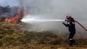 Πυρκαγιά στη Ρόδο: Τραυματίστηκαν δύο πυροσβέστες