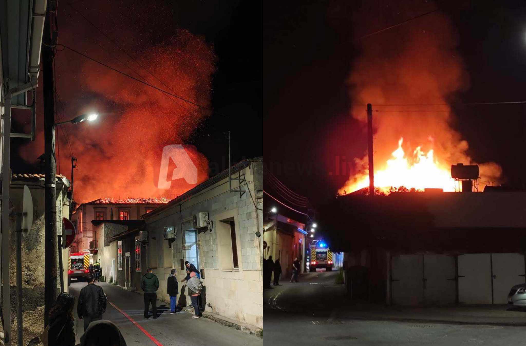 Στις φλόγες εγκαταλελειμμένο κτίριο στη Λάρνακα, κατέρρευσε η οροφή (ΒΙΝΤΕΟ/ΦΩΤΟ)